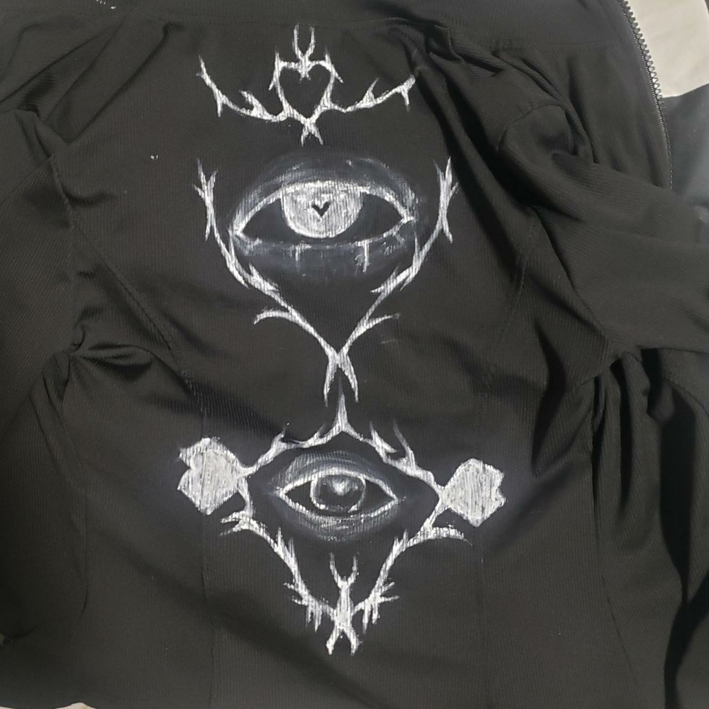 y2k goth hand painted jacket